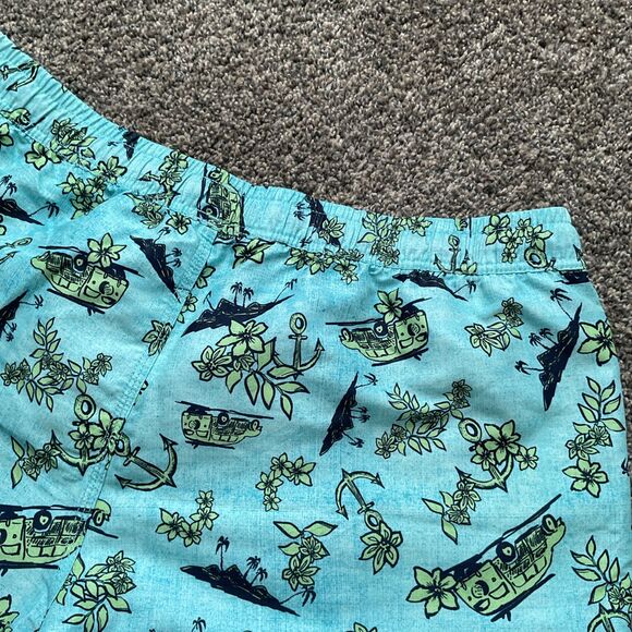 Sperry Men’s Pull On Blue/green Beach Themed Swim Trunks/board Shorts Size XL - Picture 7 of 8